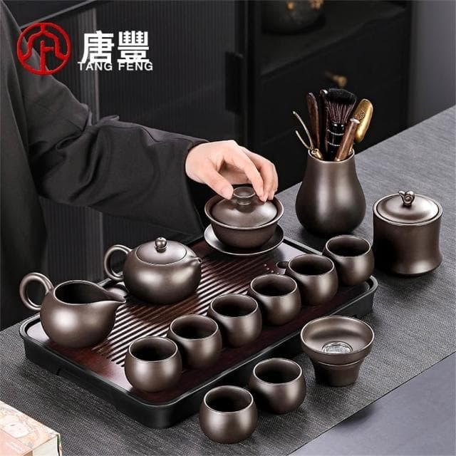 茶具套裝 紫砂功夫茶具套裝 新款輕奢高檔紫砂壺 泡茶專用喝茶茶杯