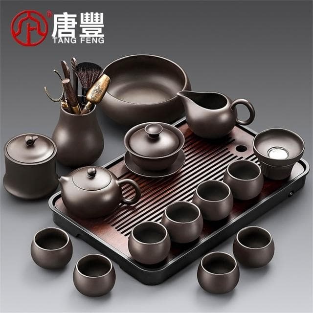 茶具套裝 紫砂功夫茶具套裝 新款輕奢高檔紫砂壺 泡茶專用喝茶茶杯