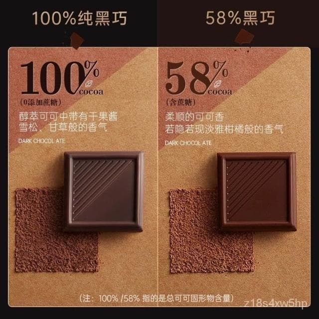 饞嘴丫 100%黑巧克力每日純黑巧純可可脂零添加蔗糖健身俄羅斯風味零食