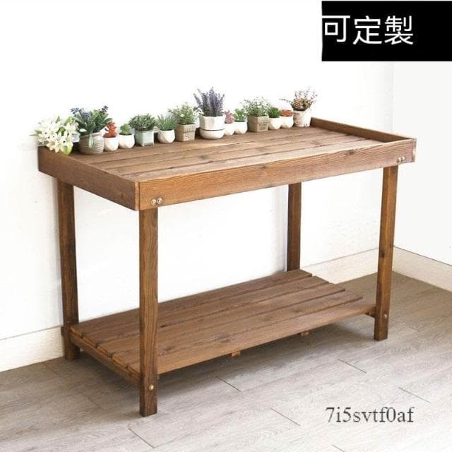花架子 花盆 盆栽架 植物架 收納盆景架 陽台防腐實木多肉戶外室內架子 雙層花台置物架