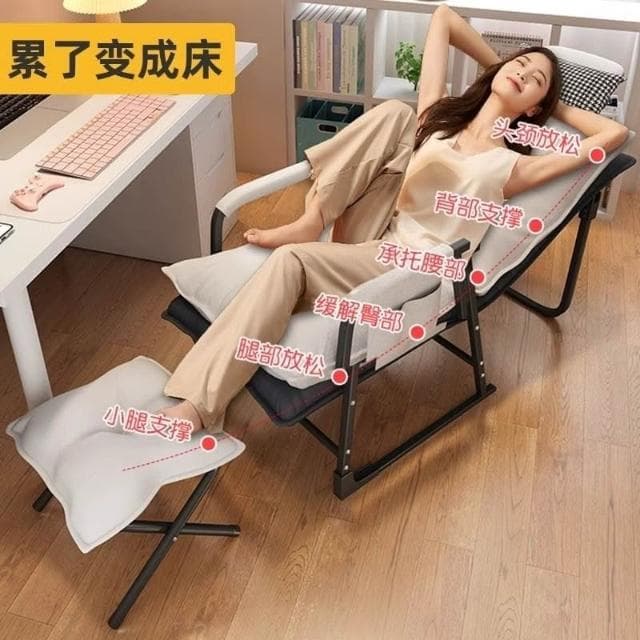 單人床 辦公室午休床午睡床 午休床 看護床 休閒床便攜午睡神器折疊床單人家用成人陪護床鐵床懶人睡椅可躺靠背椅子宿舍折疊床
