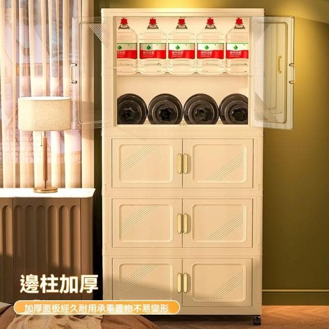 簡易衣櫃家用免安裝折疊收納櫃寶寶兒童衣服整理衣櫃臥室出租屋（收納櫃 寶寶衣櫃 嬰兒收納櫃 簡易儲物櫃 衣櫥 衣服整理儲物櫃 行李櫃 衣櫃 置物架 櫃子）