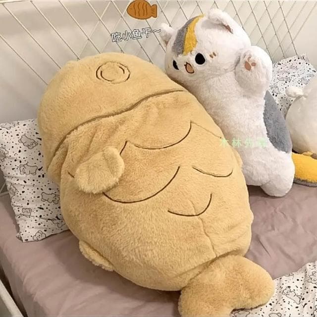 鯛魚燒玩偶 貓咪抱枕 毛絨玩具 變身貓咪公仔 生日禮物 交換禮物 可愛動物 親膚毛絨 軟萌造型 Q彈觸感