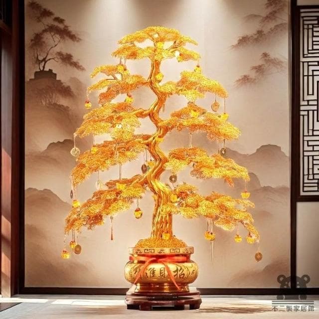 發財樹 宅配免運 鋁絲發財樹 開業喬遷禮物 店鋪招財擺件 純手工編織搖錢樹 家居裝飾品