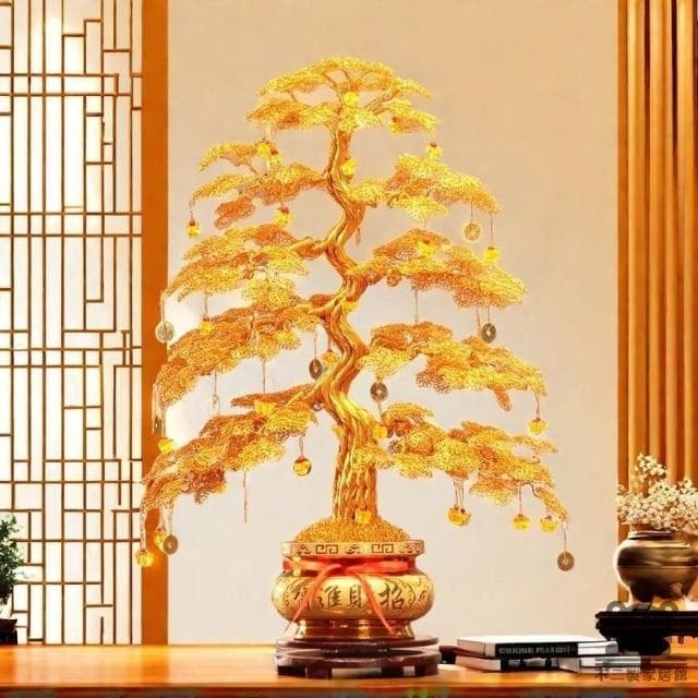 發財樹 宅配免運 鋁絲發財樹 開業喬遷禮物 店鋪招財擺件 純手工編織搖錢樹 家居裝飾品