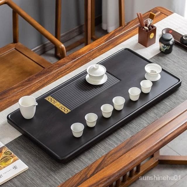 免運  實木茶盤傢用小型幹泡茶臺排水整塊茶海辦公室功夫茶具套裝電木款