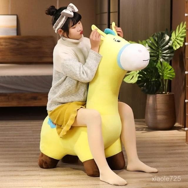 免運 可愛小毛驢毛絨玩具恐龍坐騎長頸鹿公仔可以騎的玩偶木馬兒童禮物