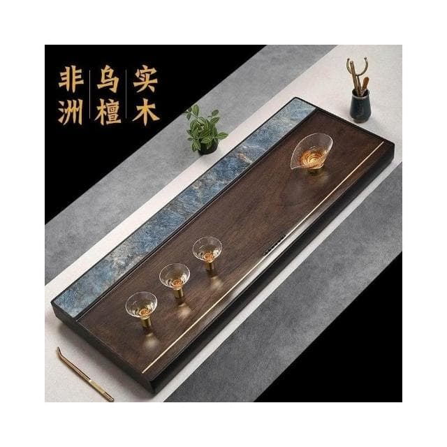 ✨破損補寄✨ 整塊非洲黑烏檀實木茶盤家用客廳簡約高端大小號茶具茶台托盤茶海茶桌上茶台
