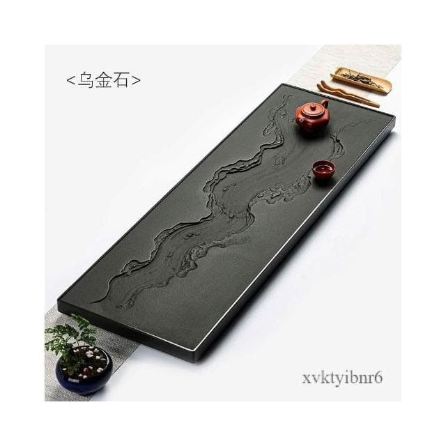 ✨破損補寄✨ 天然烏金石茶盤高檔家用辦公室石頭茶台石板茶具石盤茶海送禮品禮物