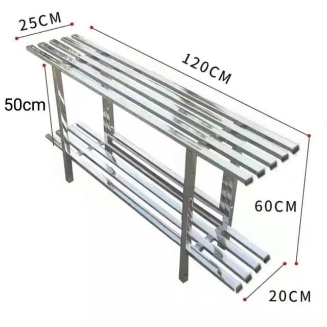 不鏽鋼花架 盆栽架 花盆架 多肉架 陽臺客廳落地式鐵藝多肉置物架不銹鋼雙層花盆架子植物二層直立式