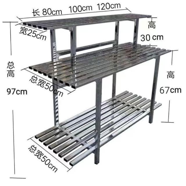 不鏽鋼花架 盆栽架 花盆架 多肉架 陽臺客廳落地式鐵藝多肉置物架不銹鋼雙層花盆架子植物二層直立式