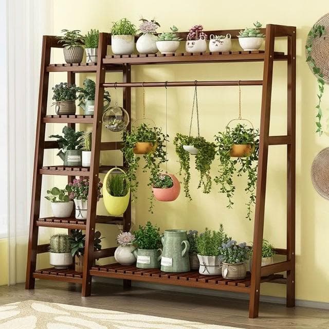 花架 客廳置物架 落地式盆栽架 戶外陽台裝飾植物架 簡約大容量室內多層庭院花架子