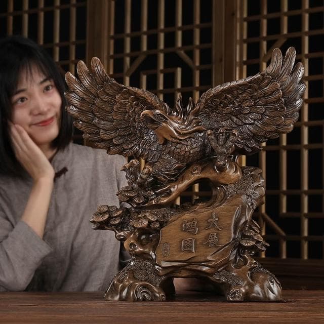 老鷹擺件招財公司前臺開業禮物客廳男士高檔大氣老闆辦公桌室領導