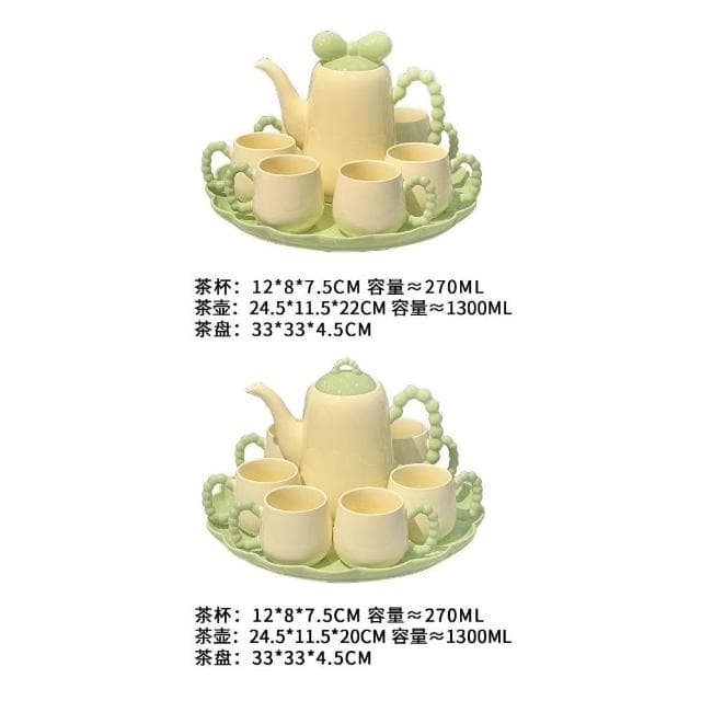 奶油風陶瓷水杯子家用套裝茶杯茶具茶壺輕奢客廳喬遷生日禮物送人