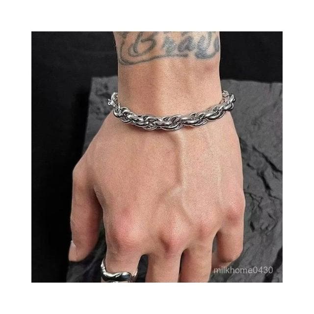 🖐🏻限時下殺🖐🏻純銀麻花手鏈男女足銀氣質男士手飾百搭個性情侶款送男友禮物男友禮物個性手鏈原創手鏈
