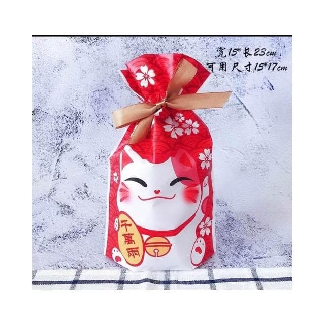 嚴選 年節束口袋 聖誕節糖果袋 新年包裝袋 招財貓束口袋 巧克力袋 耶誕節 過年 福袋禮物袋