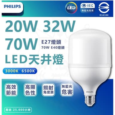 【Philips 飛利浦】[ 快速出貨 ]  飛利浦LED 中低天井燈泡 大燈泡 高亮度燈泡 廠房燈泡 夜市燈泡 超亮燈泡