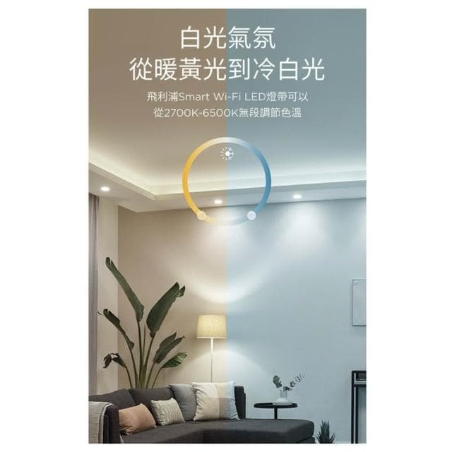 【Philips 飛利浦】PHILIPS💡飛利浦 WIZ 智能照明 全彩LED燈帶 2m (PW001)