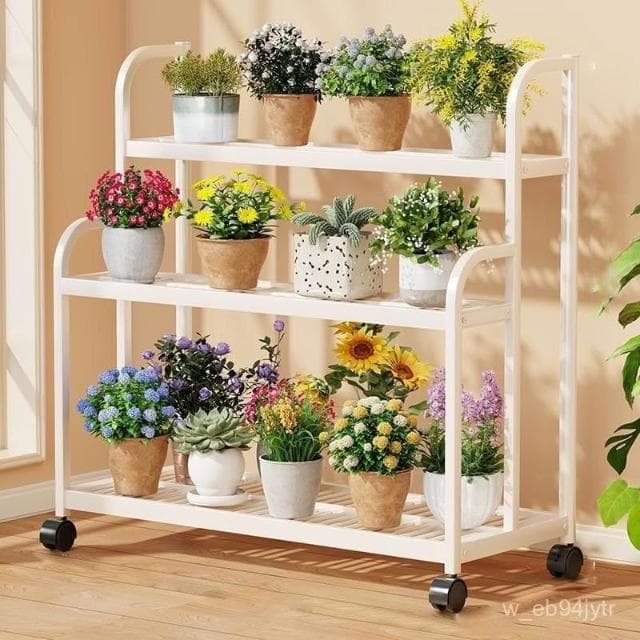 免運 鐵藝 陽臺花架子 室內外客廳簡約落地式 花架陽臺落地式  防腐防銹多層多肉綠蘿架盆栽架 園藝花架 植物架 陽臺花架