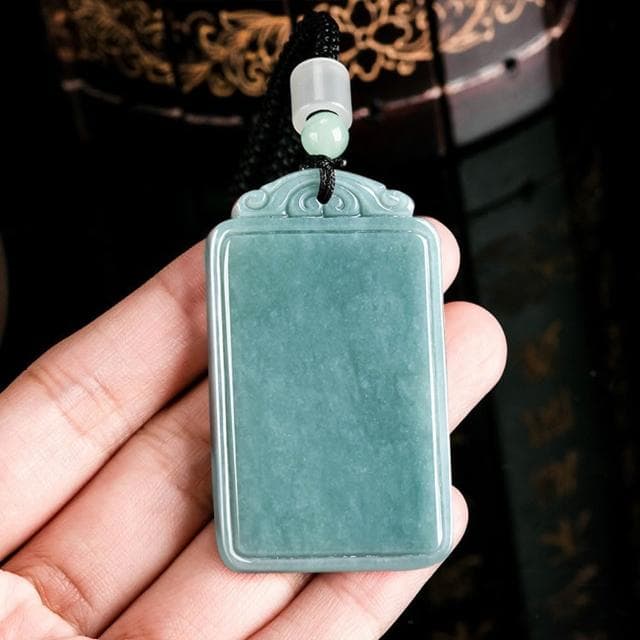 【EMMA SUE】藍水翡翠項鍊 玉項鍊 翡翠項鍊 天然a貨翡翠 玉石吊墜 冰種翡翠 掛件 玉墜 招財 健康 無事牌