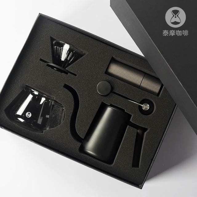 【TIMEMORE 泰摩】官方直營｜栗子C3-魚Pure壺手沖咖啡禮盒黑色/白色7件組獻禮美學誠意之選｜生日禮 入厝禮 中秋禮盒