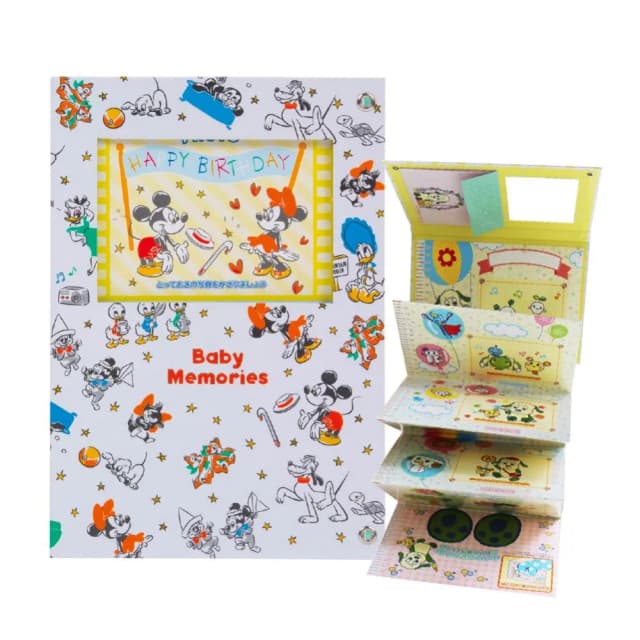 【Disney 迪士尼】迪士尼Disney 米奇 書型身高計／日本直送 成長紀錄本 嬰幼兒身高尺 彌月禮物 0-1歲適用 附貼紙【B&B幸福雜貨