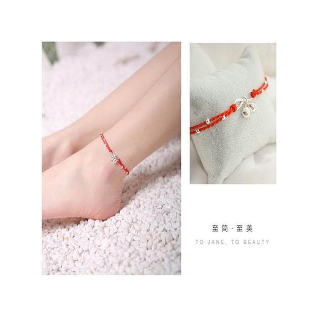 【開運堂】腳鏈２２ｃｍ內適合 女鈴鐺簡約復古民族風性感系學生紅繩宮鈴腳繩腳鍊****情侶閨蜜聖誕節情人節禮物開運堂