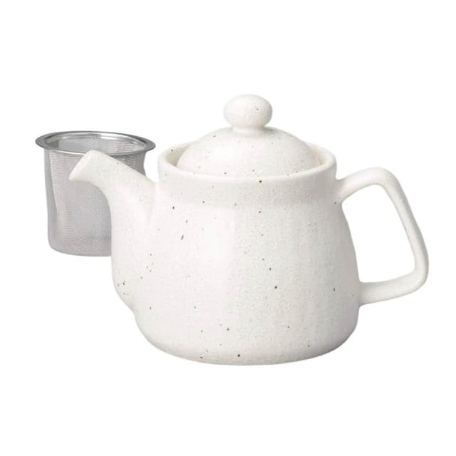 日本製 佐倉小舖 霧面白色茶壺 600ML 附濾網 霧面布紋 日本茶壺 陶瓷茶壺 急須 泡茶壺 茶葉 茶具 茶壺 茶具