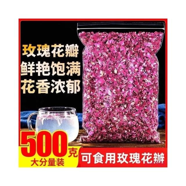 Camelliar 新貨高品質 玫瑰花瓣 平陰玫瑰花瓣食用玫瑰乾花瓣玫瑰花茶 花果茶500G