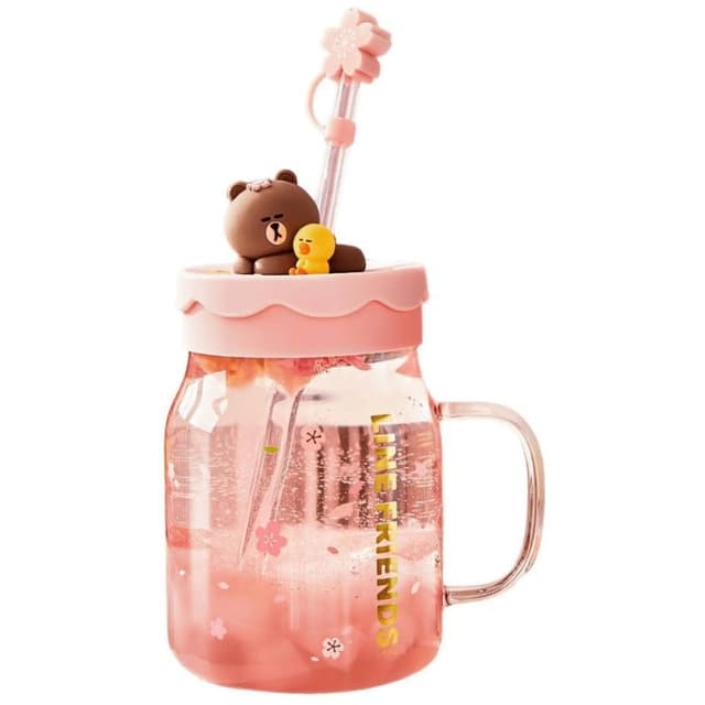 【LINE FRIENDS】熊大 吸管 櫻花杯 馬克杯 水杯 杯子 茶杯 牛奶杯 咖啡杯 玻璃杯 調酒杯 飲料杯 陶瓷杯 辦公小物 送禮 生日 禮物