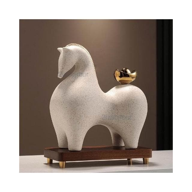 馬上有錢擺件 招財辦公室裝飾品 高檔新中式客廳擺件 喬遷開業禮品 祝福寓意 療癒小物 辦公室風水陶瓷擺件