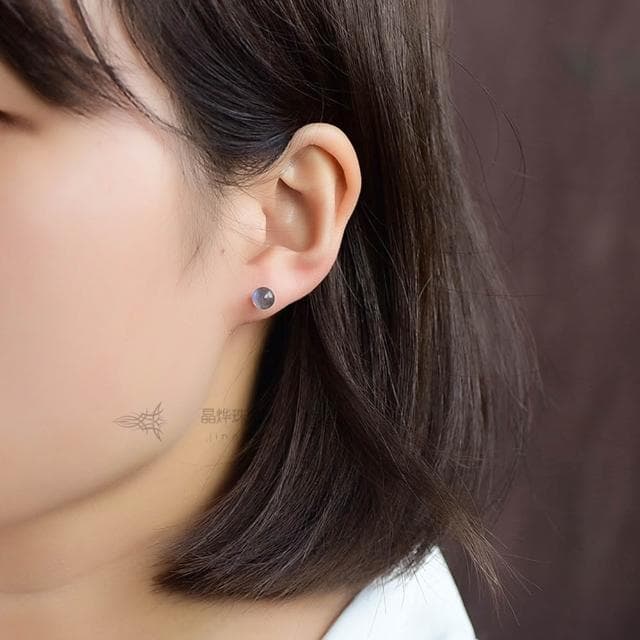 【Paiya 派亞】純銀耳釘女天然月光石簡約百搭文藝氣質拉長石14K包耳飾金防過敏交換禮物/送禮