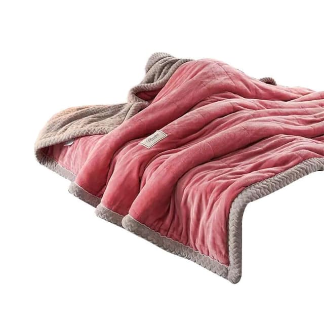 毛毯被 珊瑚絨毯 午睡毯 毯子 加厚毯被 三層夾棉暖被毯 保暖鎖溫 透氣性好 送禮佳品 長輩禮物（180*200cm）