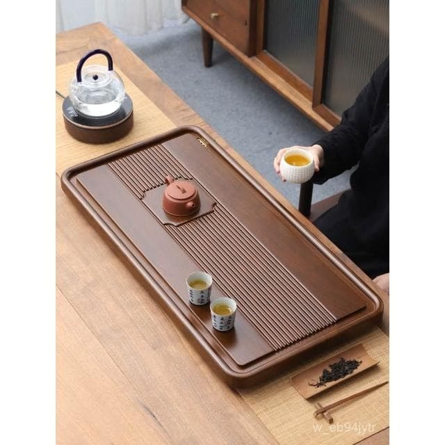 茶盤 實木茶盤 茶託 泡茶盤 茶具 茶臺 茶具組 傢用茶盤 整塊實木茶盤排水辦公室茶海傢用簡易功夫茶臺花梨黑檀電木款