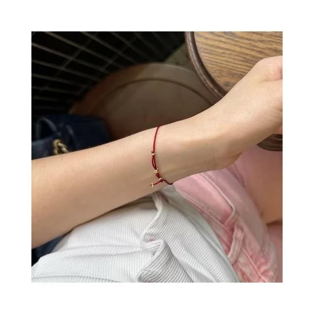 【開運堂】🔥紫南宮過爐2月16日🔥  有錢花手繩  銀鍍金有錢花手繩迷你小錢幣巨細紅繩個性顯白氣質時尚手鍊開運堂