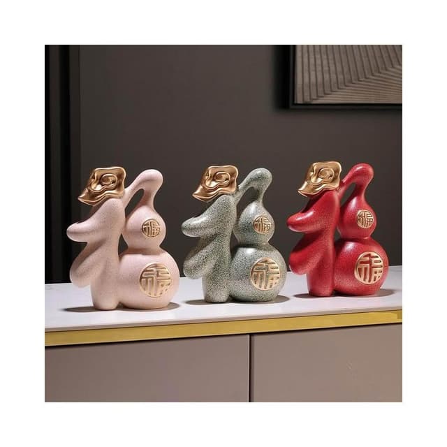 葫蘆擺件 陶瓷工藝品 客廳玄關創家居裝飾 喬遷禮物 裝飾品擺件 風水擺件 玄關擺飾