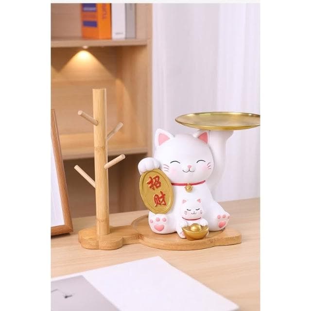 漫生活招財貓 鑰匙收納 玄關收納 托盤收納 玄關擺件 禮物禮品 客廳擺飾 房間擺設 家居裝飾 喬遷禮物