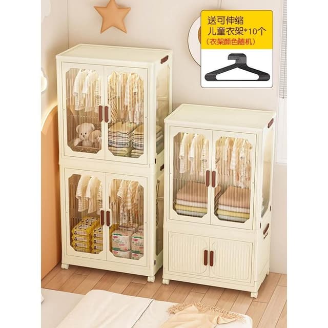 免安裝兒童衣櫃家用臥室寶寶衣服儲物收納櫃可折疊嬰兒簡易掛衣櫥