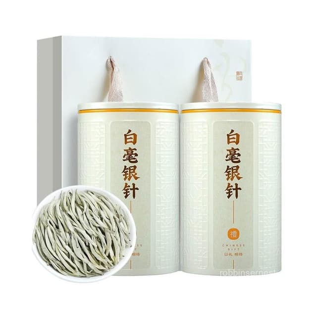 求求甄選 正宗特級全芽白毫銀針新茶嫩芽高山雲南白茶罐裝禮盒裝80g一罐