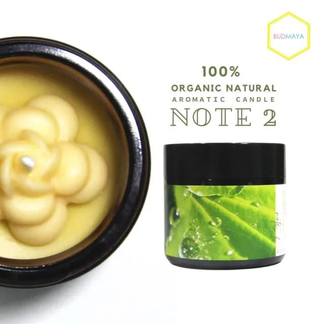 【BUDMAYA】有機香氛蠟燭 NOTE 2 2OZ 山茶花造型/天竺葵/歐薄荷/雪松 香味放鬆 居家香氛 婚禮喜慶佈置 融蠟燈