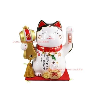 🌟日本進口🌟招福開運貓 (高23.5cm) 大號 招財貓 開店送禮 開業 風水開運 招財擺飾 開運祈福 招福貓 陶瓷