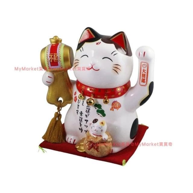 🌟日本進口🌟招福開運貓 (高23.5cm) 大號 招財貓 開店送禮 開業 風水開運 招財擺飾 開運祈福 招福貓 陶瓷