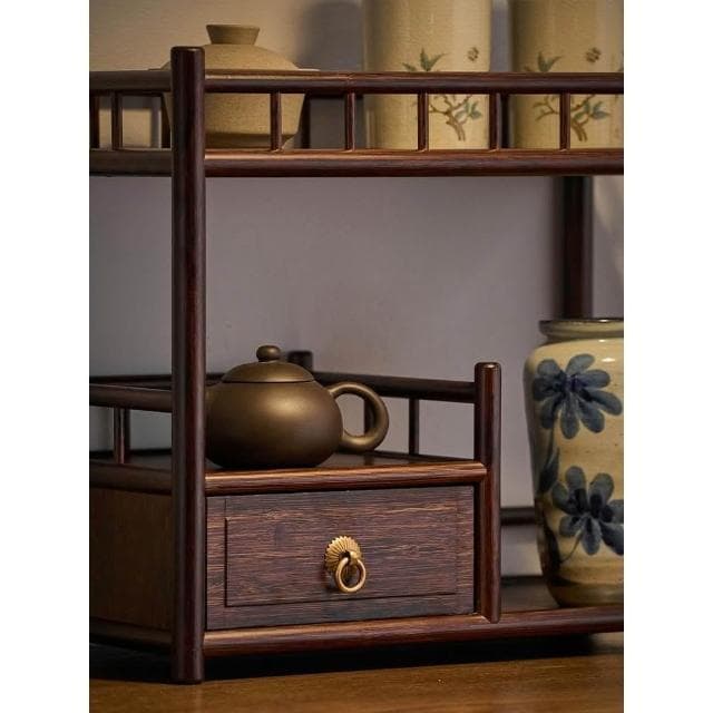 桌面博古架新中式茶具收納架置物架茶桌臺面高檔展示櫃小型擺放架