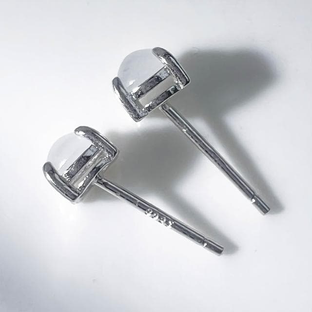【玉我翡翠】白月光 耳針 耳釘 925純銀耳飾 M1829*2 緬甸A貨翡翠【玉我翡翠】耳環 純銀飾品
