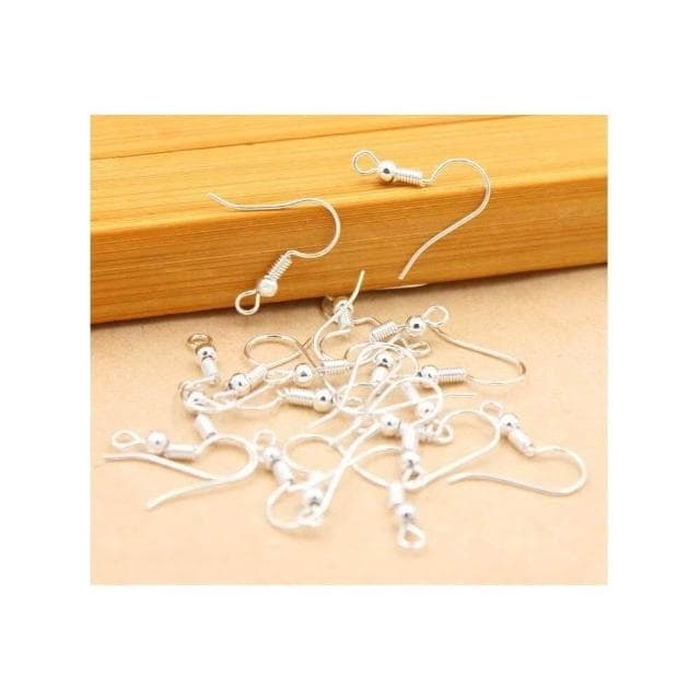 耳勾 一對 耳勾/DIY配件材料/耳環/耳勾手工飾品/鍍925銀帶珠耳鈎/耳鉤/耳鈎/耳針/耳夾/帶珠耳鈎/抗過敏材質