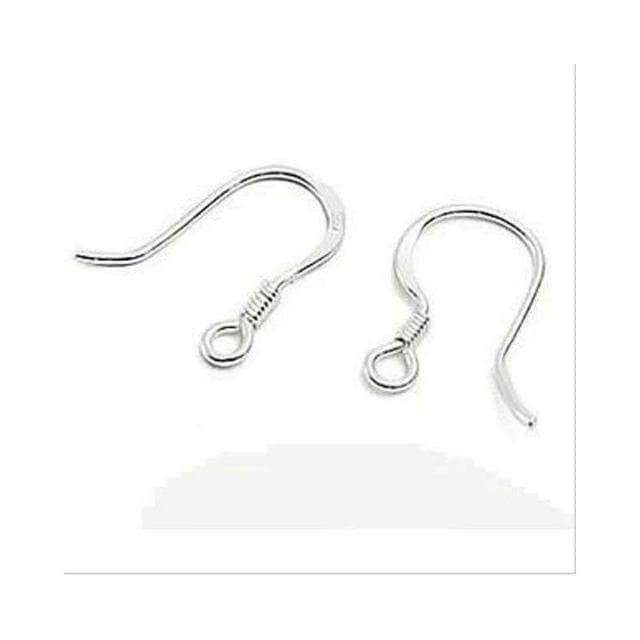 耳勾 一對 耳勾/DIY配件材料/耳環/耳勾手工飾品/鍍925銀帶珠耳鈎/耳鉤/耳鈎/耳針/耳夾/帶珠耳鈎/抗過敏材質
