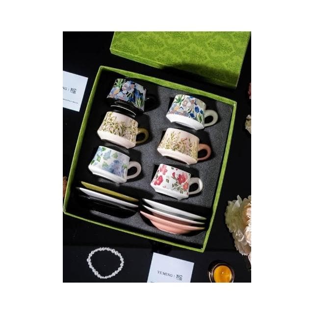 輕奢鳶尾花咖啡杯高檔精緻禮盒套裝結婚送新人伴手禮喬遷生日禮物