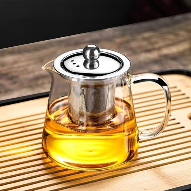 {日昭}304耐熱高硼硅玻璃茶壺(電磁爐泡茶壺 過濾沖茶器 家用辦公室茶具 冷熱兩用 禮品 簡約日式設計 便攜)