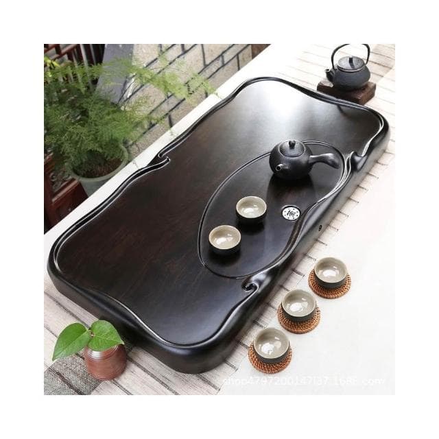 黑檀木茶盤 實木精雕雙龍戲珠茶具 簡約家用茶盤 大號加厚排水小茶臺 茶桌 茶壺