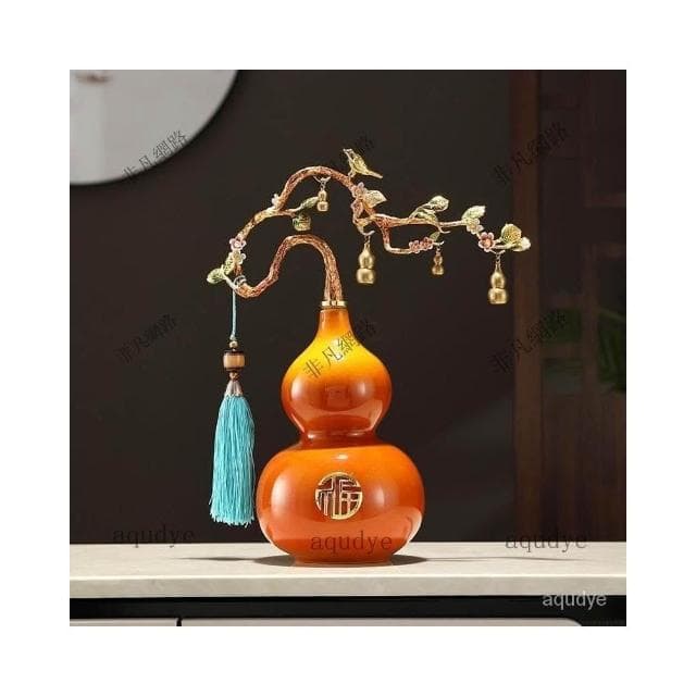 陶瓷葫蘆擺件 招財擺飾 風水擺飾  福祿如意擺件 傢居擺設 創意居傢 公司擺件 招財 納福 開幕送禮 入厝禮物